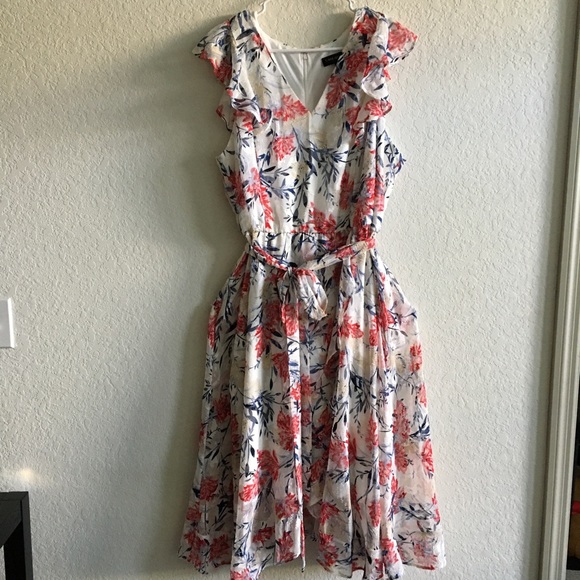 Lane Bryant chiffon faux-wrap Midi Dress NEW - Picture 4 of 5